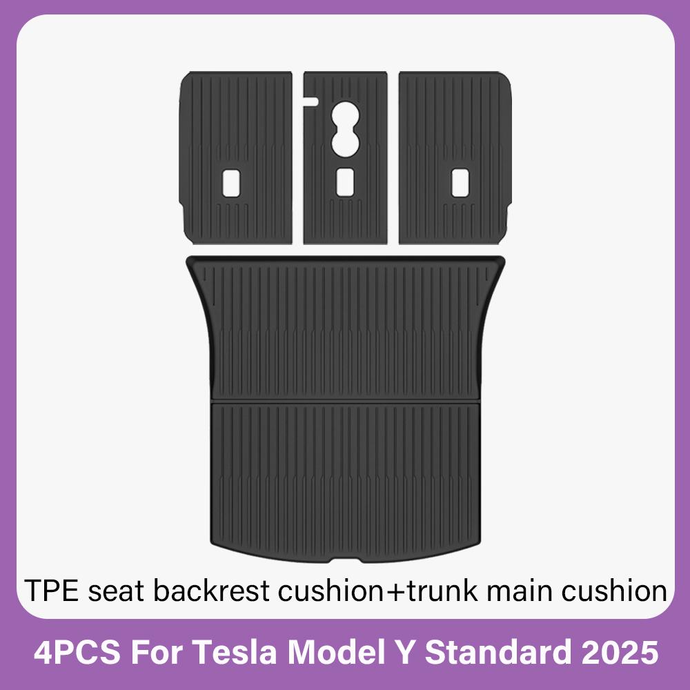 TPE Floor Mats For Tesla New Model Y Standard 2025 2026 Waterproof Luggage All Weather Full Set Mat Foot Pads Model Y Trunk Mats