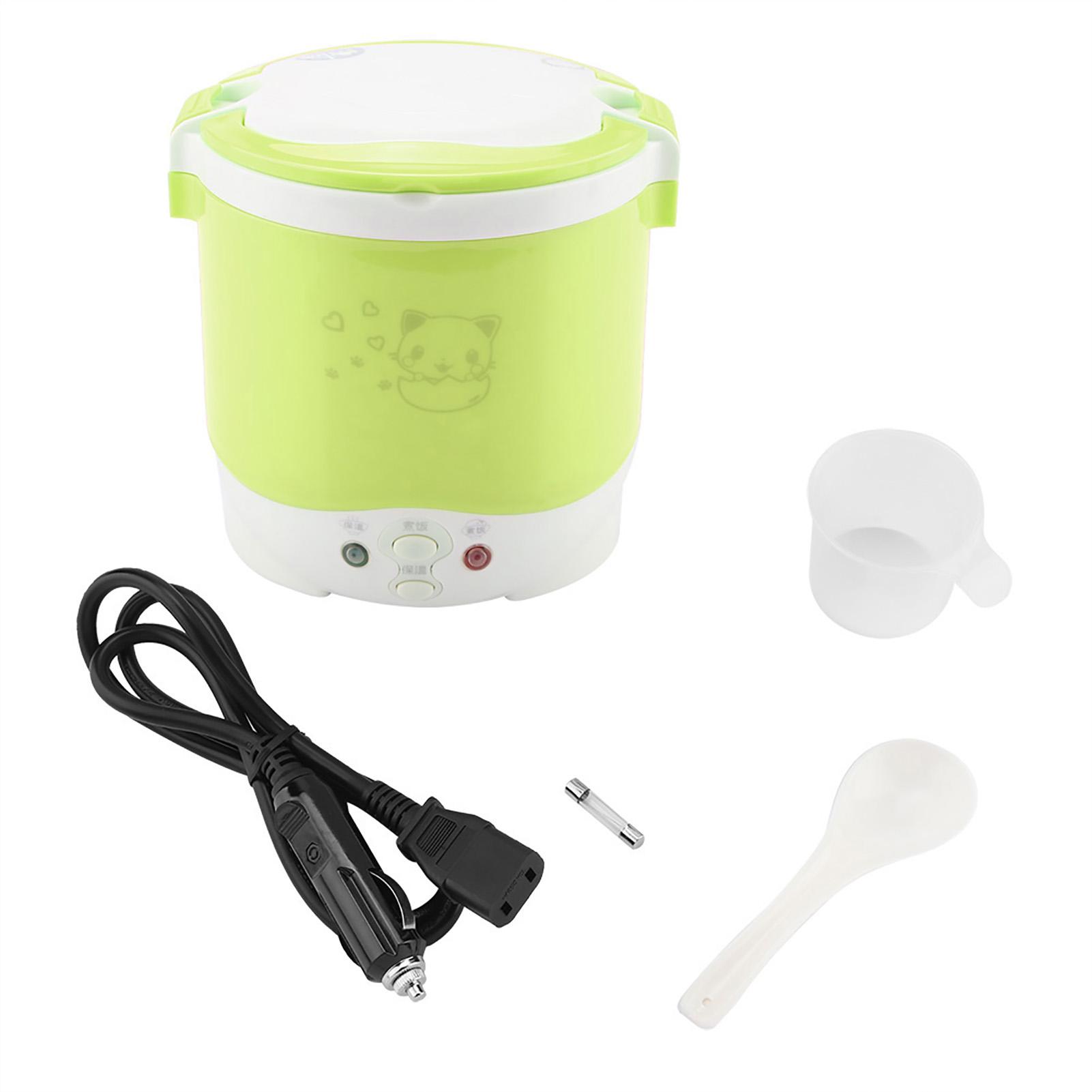 

24V 140W 1L Electric Portable Multifunctional Rice Cooker Food Steamer for Trucks (Green) зелений