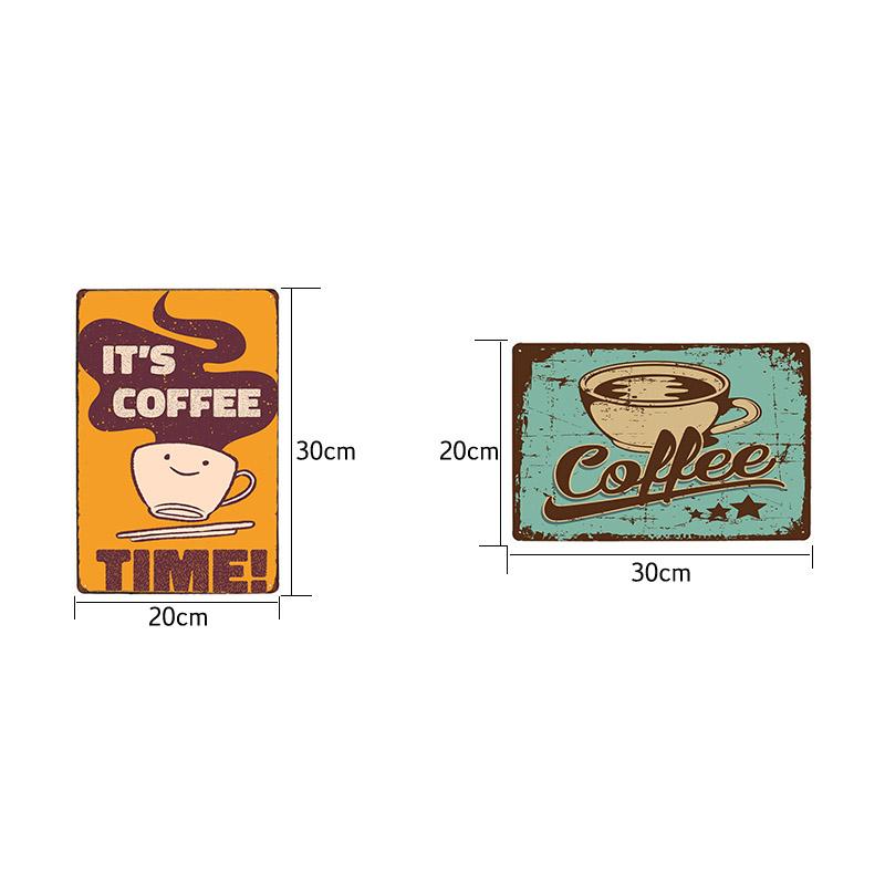 Letrero de Café Retro Decoración de Café Bar Placa Vintage Tienda de Bebidas Decorativo Pared Pub Club Póster 20x30cm