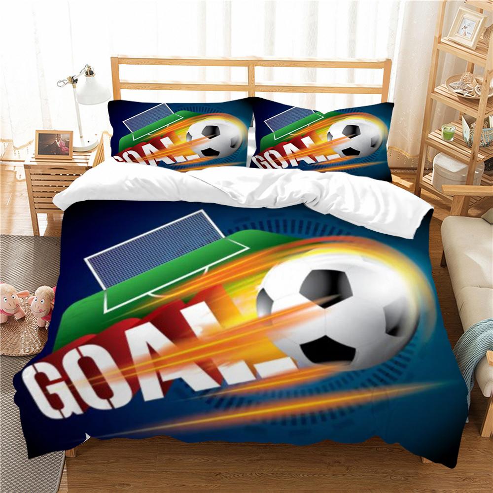 

Домашняя постельная одежда 2/3 Psc 3D футбольное постельное белье современный модный комплект пододеяльников домашний текстиль EU Single 135x200cm