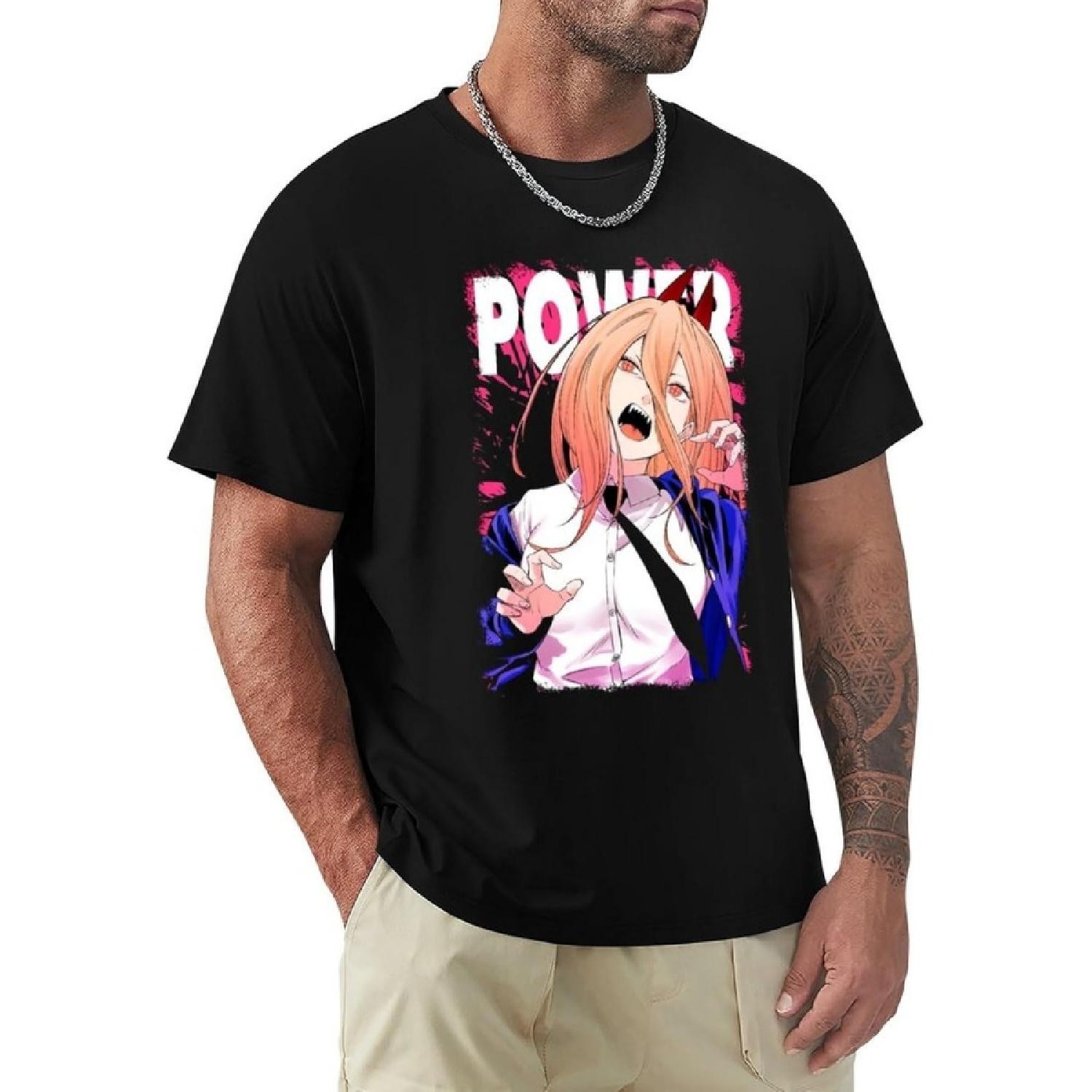 

Jyuha Men s T-Shirts Chainsaw Man Cotton T Shirt Short Sleeve Top Tee(3) XXXXXL чорний