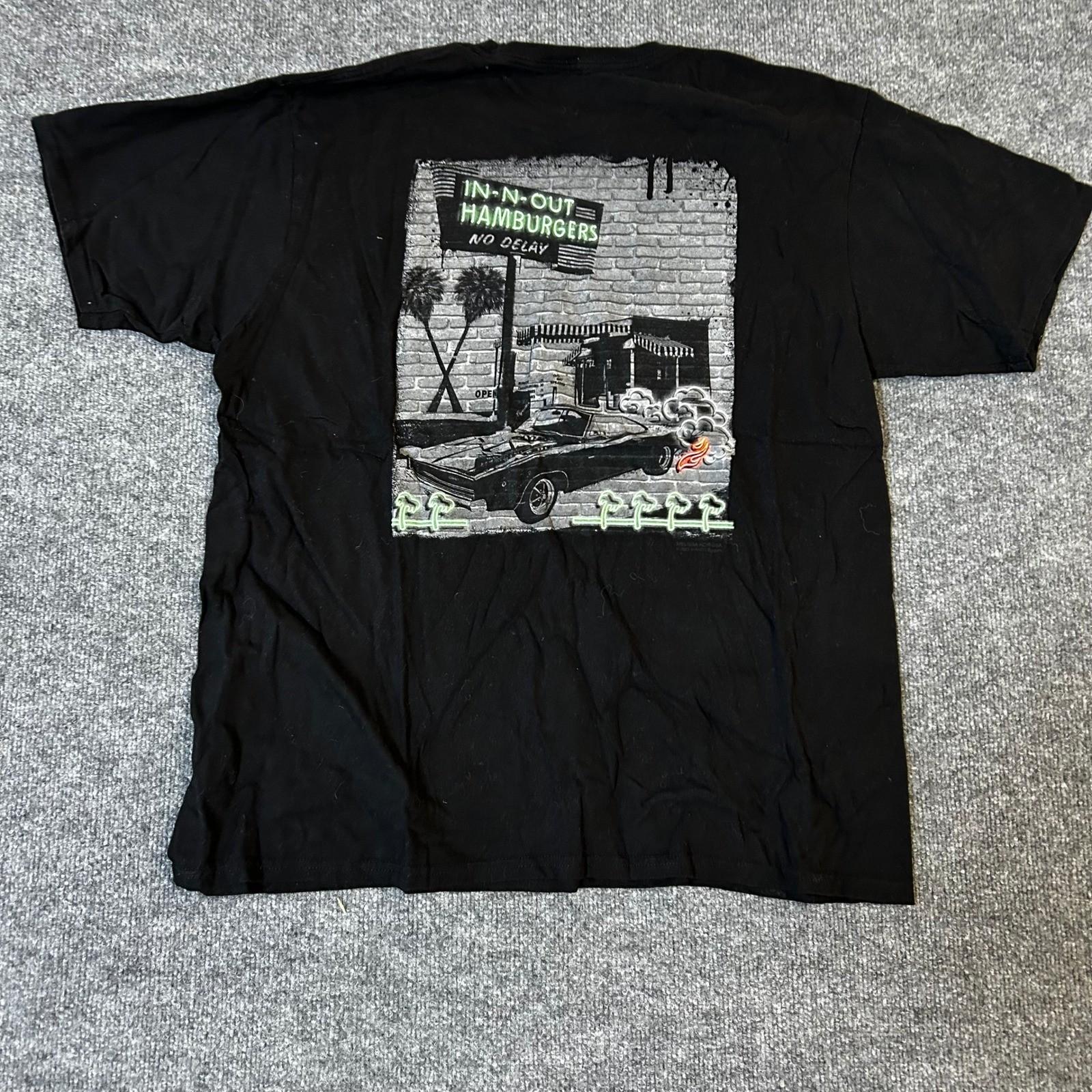 In-N-Out Burger T-Shirt Mens Size XL Black Graphic California USA Made Cotton XL