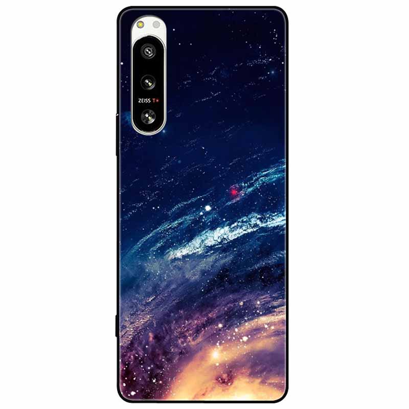 For Sony Xperia 5 IV / 10 IV Case 10IV Soft Black Silicone Forest Painted Phone Back Covers For Sony Xperia 1 IV Case TPU Coque