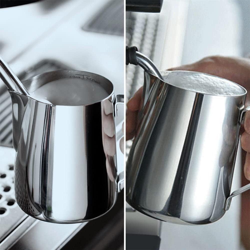 Stainless Steel Coffee Milk Frothing Jug With Pouring Spout Measurement Jug Milk Coffee Cappuccino
