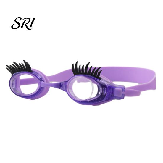 Lunettes de natation pour enfants Cils d'enfants Anti-buée Sans fuite Natation Enfants Lunettes cils Mignon Lunettes pour filles Accessoires de piscine Confortables