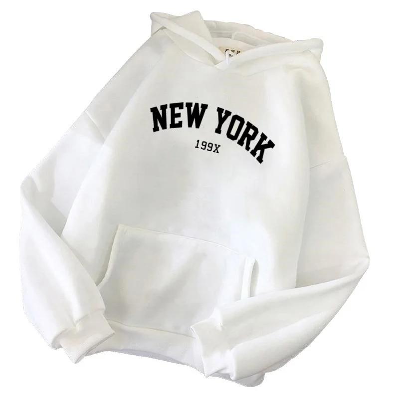 

Mannen Vrouwen New York 199X City Hoodies Mode Brief Bedrukt Grafische Sweatshirts Losse Casual Harajuku Capuchon Sportkleding 3XL