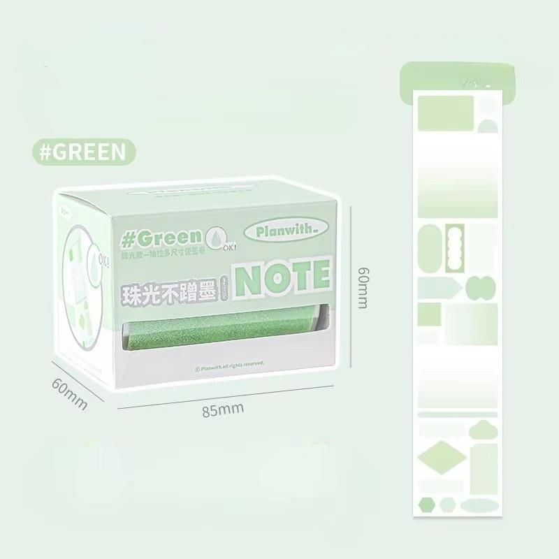 Pearlescent Pull Tab Sticky Notes Waterproof Translucent Study Memo Pads See-Through Reading Highlight Tape Stationery Gifts