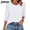 JPNTKY Women's Fashion Casual 3/4 Sleeves O-Neck Blouses & Shirts