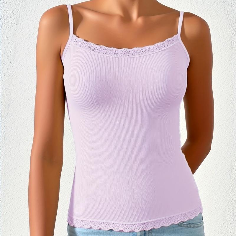 Lace Halter-neck Vest for Everyday Wear, Flattering Silhouette and Comfortable Ribbed Detailing.