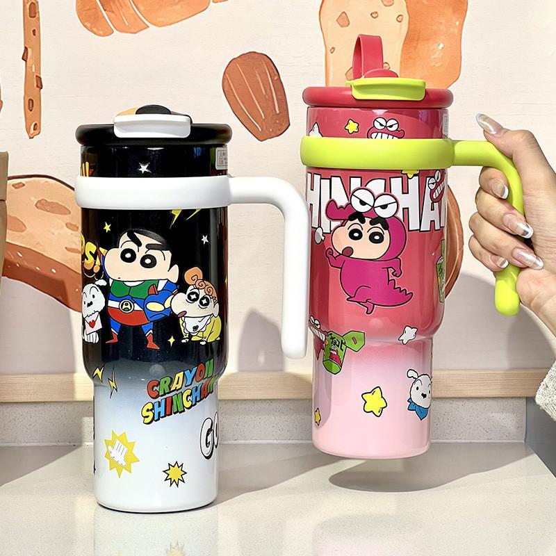 Crayon Shinchan Cartoon Style Reusable Thermos With Handle For Kids And Teens