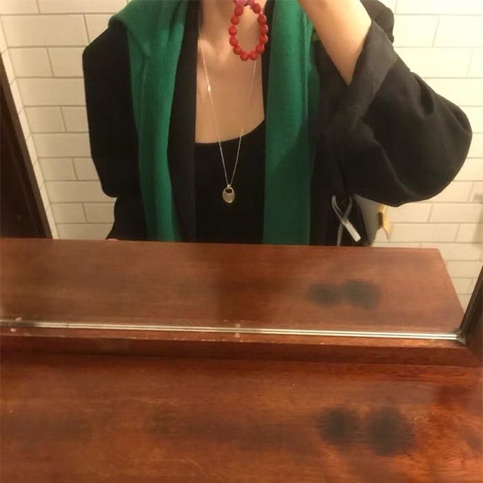 Korean Style Niche Saddle Bag Pendant Necklace - Irregular Long Sweater Clavicle Chain