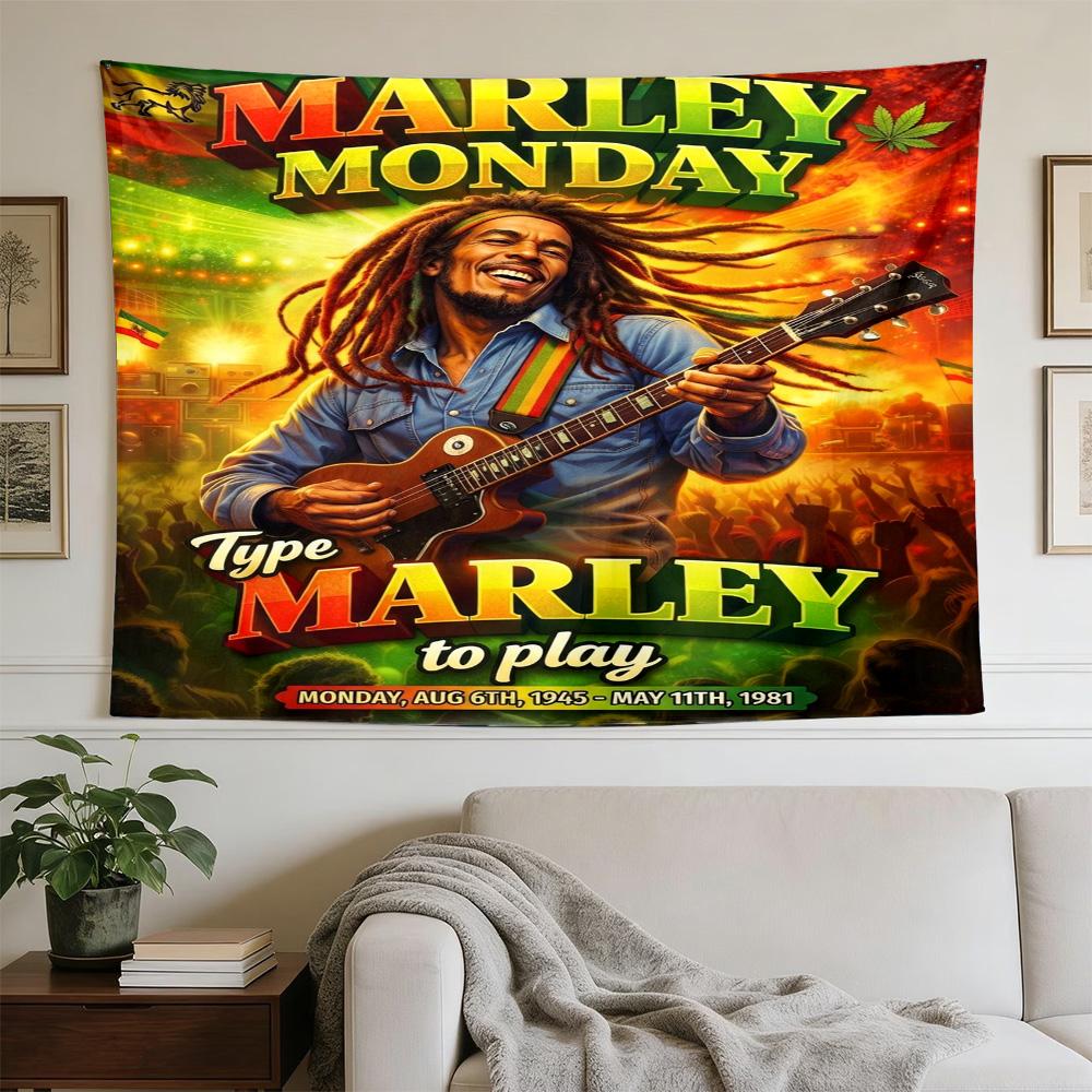 Bob Marley Reggae Music Legend Wall Hanging Decor Tapestry, Perfect Home Decor, Suitable for Dorm, Living Room, Parties