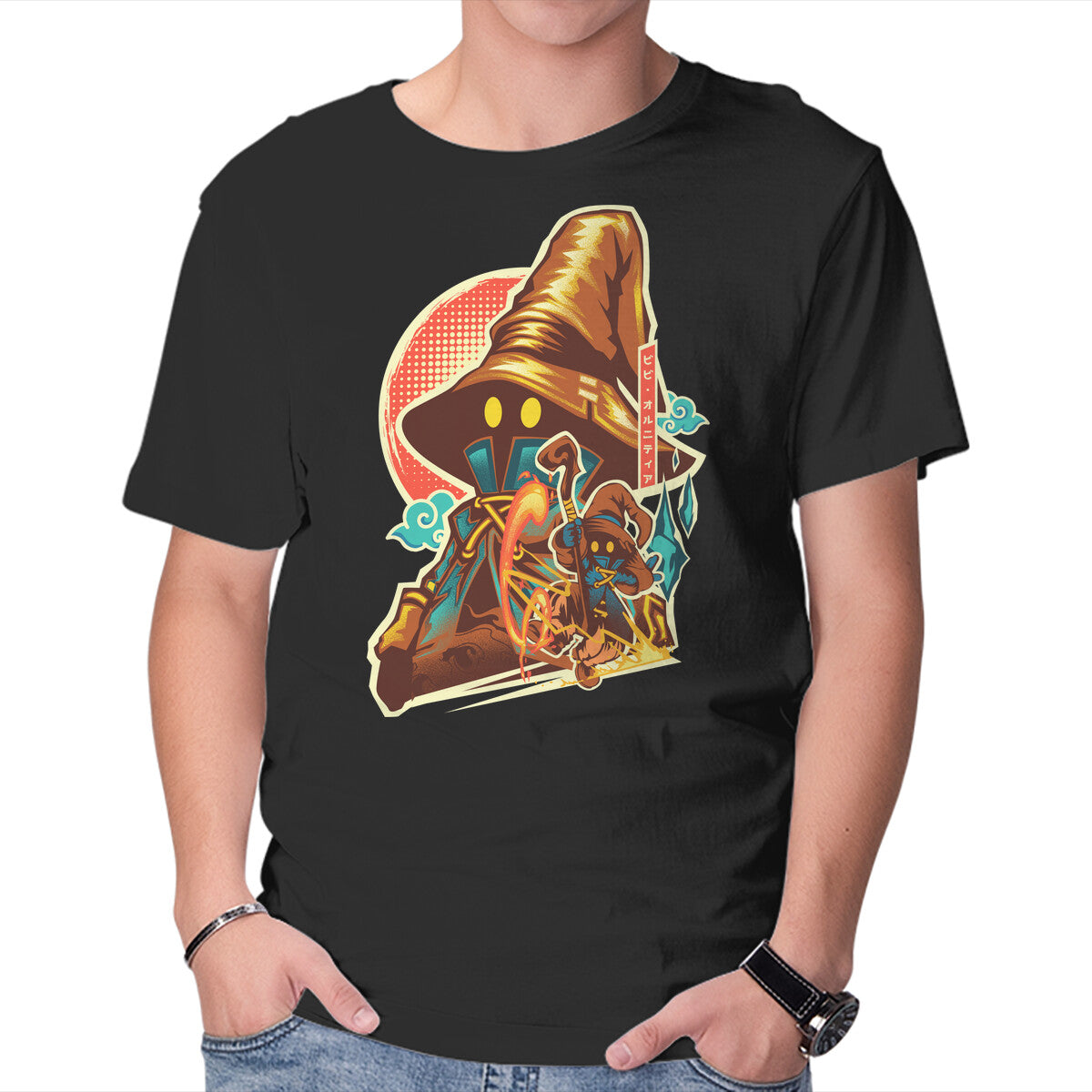 Unisex Crew Neck T-Shirt Black Mage Hero Graphic Short Sleeve Casual Tee XXL
