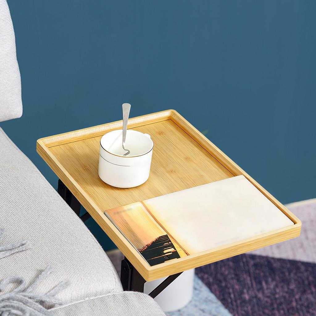 Wooden Foldable Bedside Shelf 12.91x8.66in Top Bunk Bedside Table Tray No Drilling Nightstand Organizer Tray for Dorm Room Home