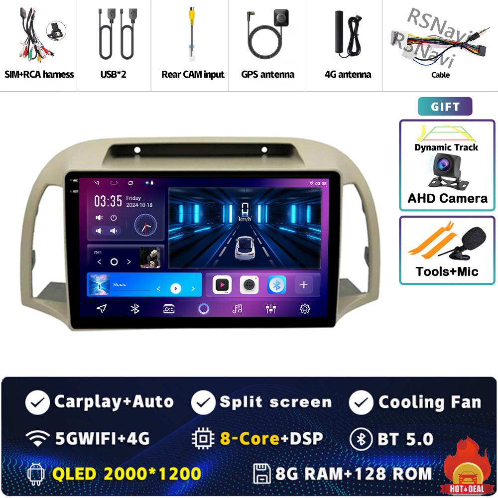 Android 14 Carplay Car Radio For Nissan March Micra K12 2002 2003 - 2010 Multimedia Video Player Navigation GPS Stereo 2Din DVD