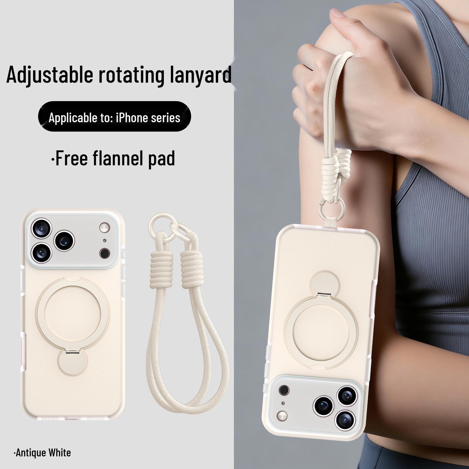 

Compatible iPhone 17 Pro Ice-Feeling Jelly Case with Magnetic Stand, Lanyard, and Anti-Drop Protection 15 Pro