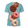 Doughnut Theme 3D Print Kids Short Sleeve Tee Round Neck Graphic Top Daily Outdoor Wear For Boys Girls