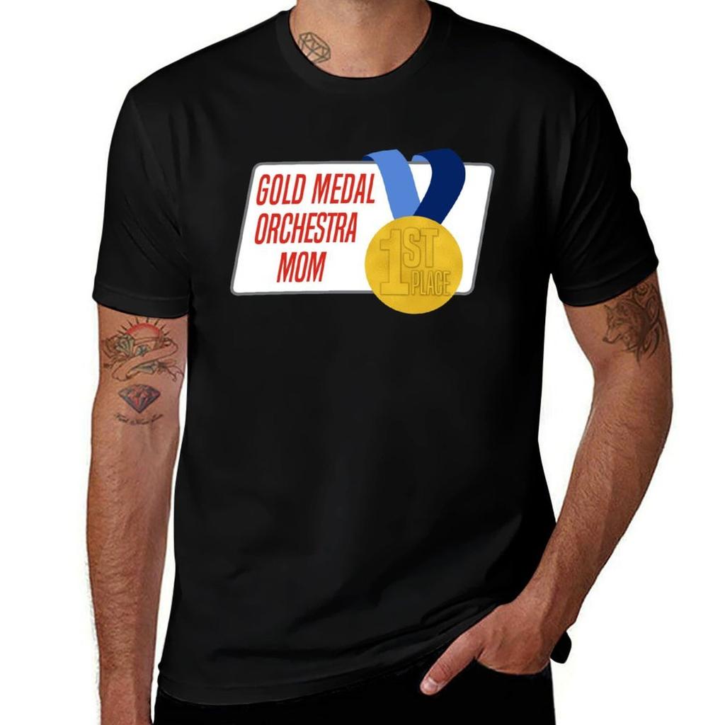 Orchestra Mom Gold Medal Award Gift TShirt Novelty Graphic Tee Shirt