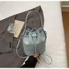 Fashion Handbag Women 2025 New Pumping Strap Foreign Style Shoulder Bag Retro Style Niche Stone Pattern Crossbody Bucket Bag