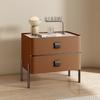 Italian Luxury Modern Minimalist Solid Wood Bedside Table High-End Solid Oak Nightstand for Main Bedroom Sofa Side Storage Box
