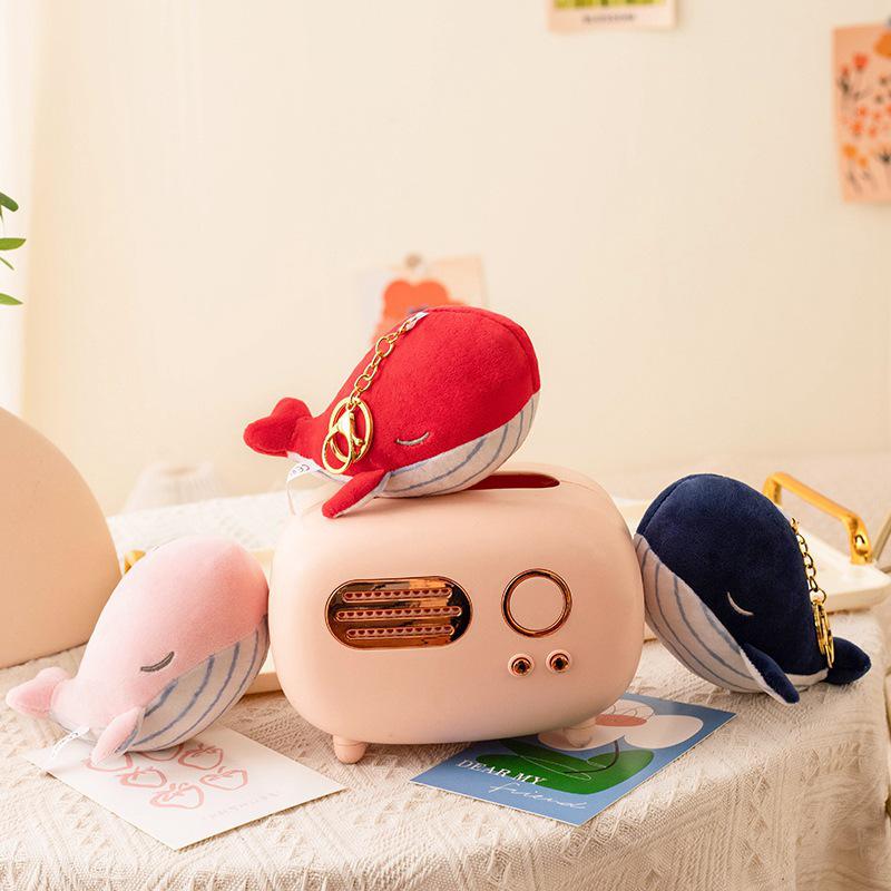 Cute Pig and Whale Keychain Plush Toy Doll Pendant for Backpack