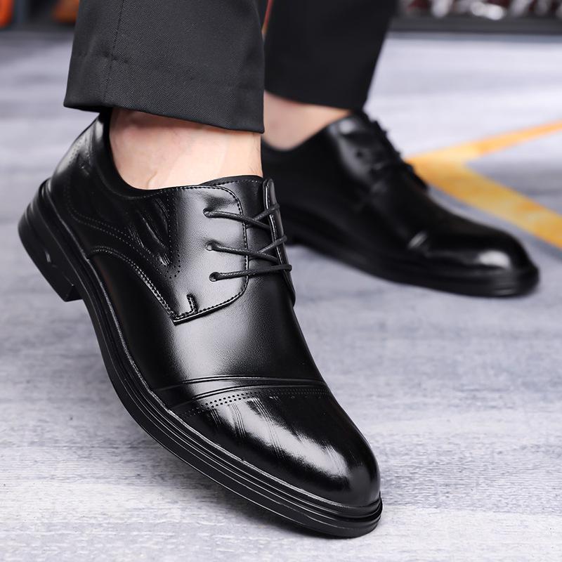 2025 Autumn British Style Genuine Leather Men's Three-Eyelet Business Formal Shoes