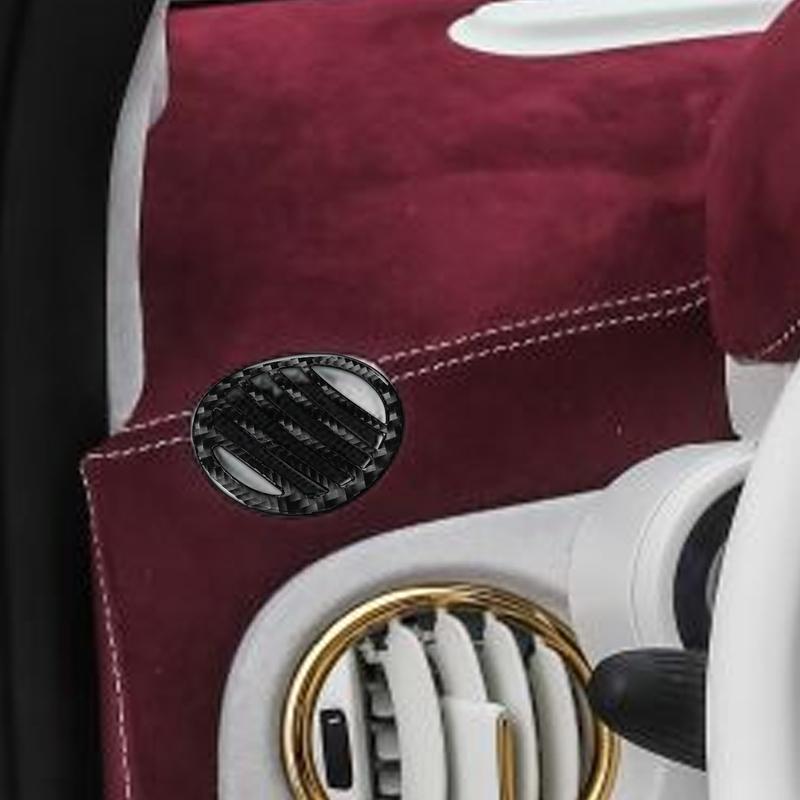 For Fiat 500 2012—2015 Carbon Fiber Car Accessories Auto Dashboard Trument Sides Air Vents Cover Trim Sticker Modification