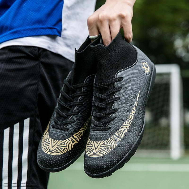 Neue C Luo High-Top-Fußballschuhe Kinder-Erwachsene Herren- und Damenstollen Training Kunstrasen Sportschuhe