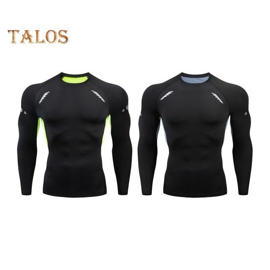 Men Sport Top Slim Fit High Elasticity O Neck Quick-drying Long Sleeves Slim Fit Compression Figure Shaping Gym Running Basketball T-shirt