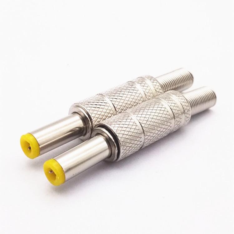 Metal Shell DC Plug 5.5x2.1/5.5x2.5 Tuning Fork Male Soldering Assembly