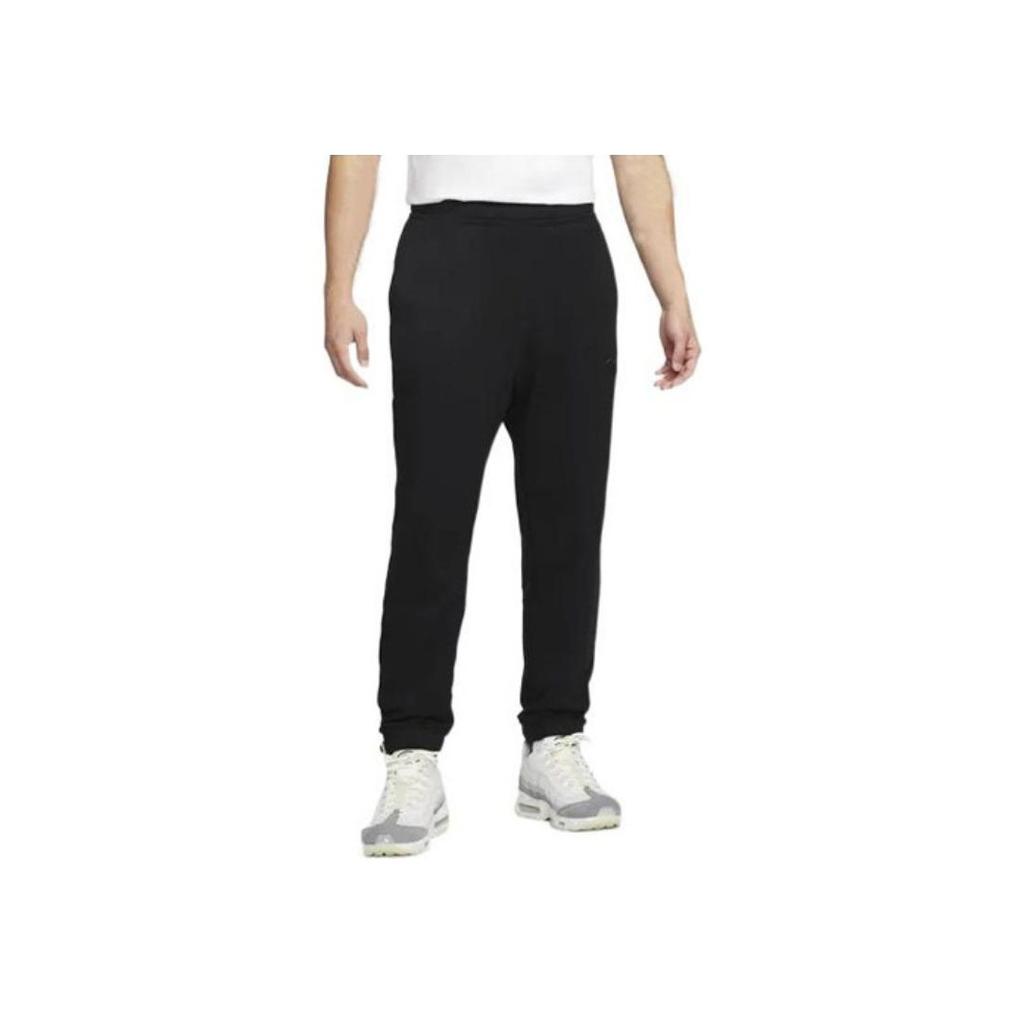 Nike Solid Color Logo Print Knit Sports Pants Men Bottoms Black DV9846-010