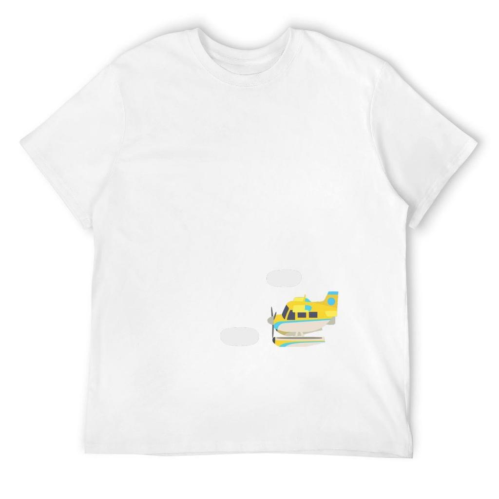 AC:NH Yellow Floatplane Loading Screen T-Shirt Anime Stuff Short Sleeve Tee Men Clothes