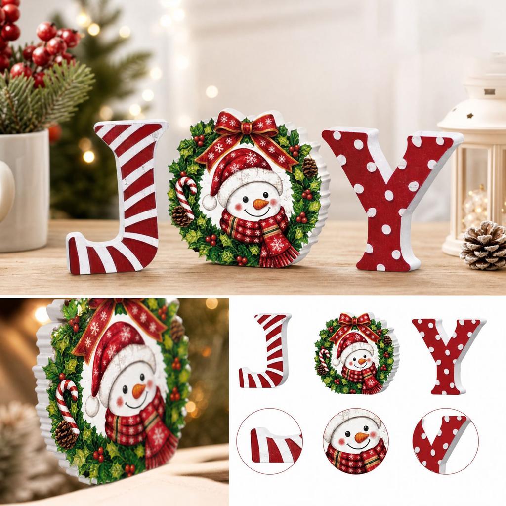2D Wooden Tabletop Decoration for Home Living Room Desk and Shelf Decor, 3
