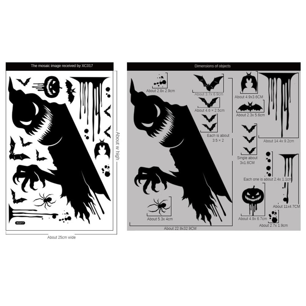 Halloween Stickers Creating A Festive Atmosphere 25*35cm Household Products Ghost Stickers Variety Of Styles Pvc Static Stickers