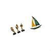 Resin Thinker Statues And Iron Sailboat Sculpture Abstract Art Tabletop Decorations for Office Desk