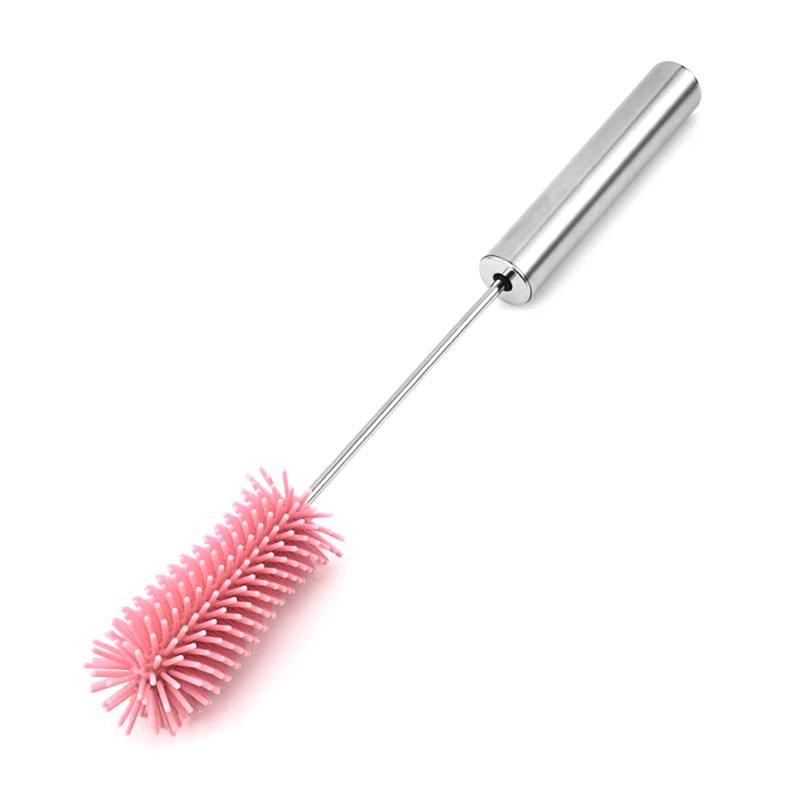 Silicone Milk Bottle Brush Cup Scrubber Glass Cleaner Kitchen Cleaning Tool Long Handle Drink Bottle Glass Cup Cleaning Brush