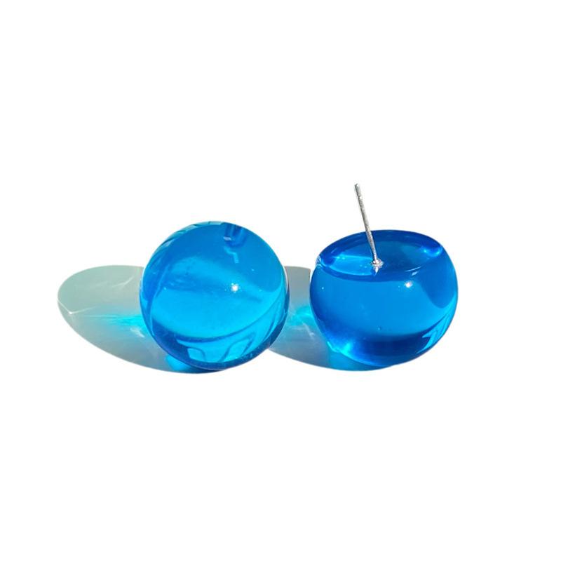 Summer dopamine color bubble stud earrings female design sense simple round bead earrings small fresh earrings