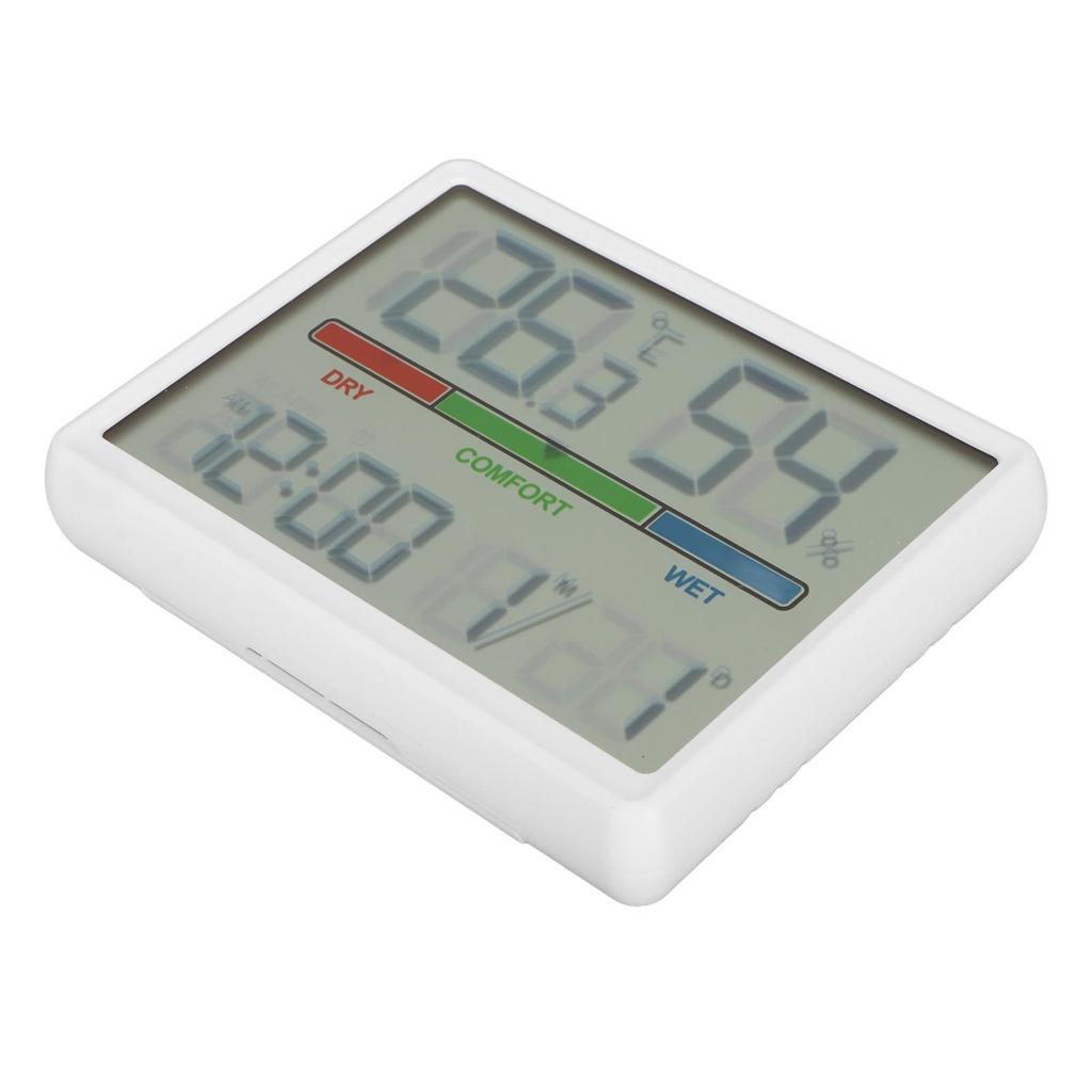 LED Desk Clock with with Temperature and Humidity Display 240mAh 1224H Digital Alarm Clock with