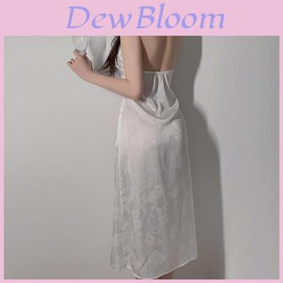 French Style Sleep Dress With Deep V Neck And Bust Enhancing Design For Women