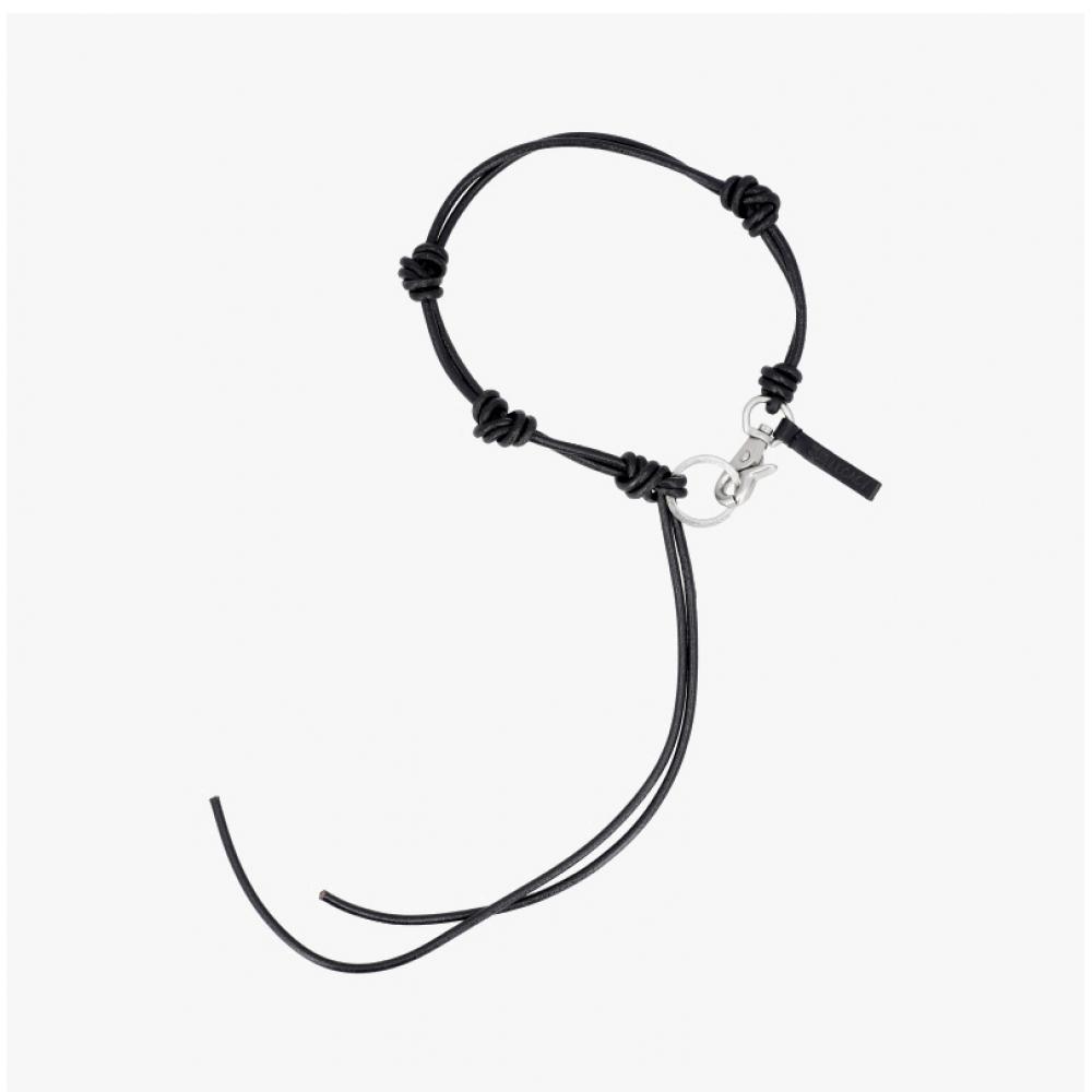 Our Legacy Black Leather Keychain Necklace Radon Udon A4258ub