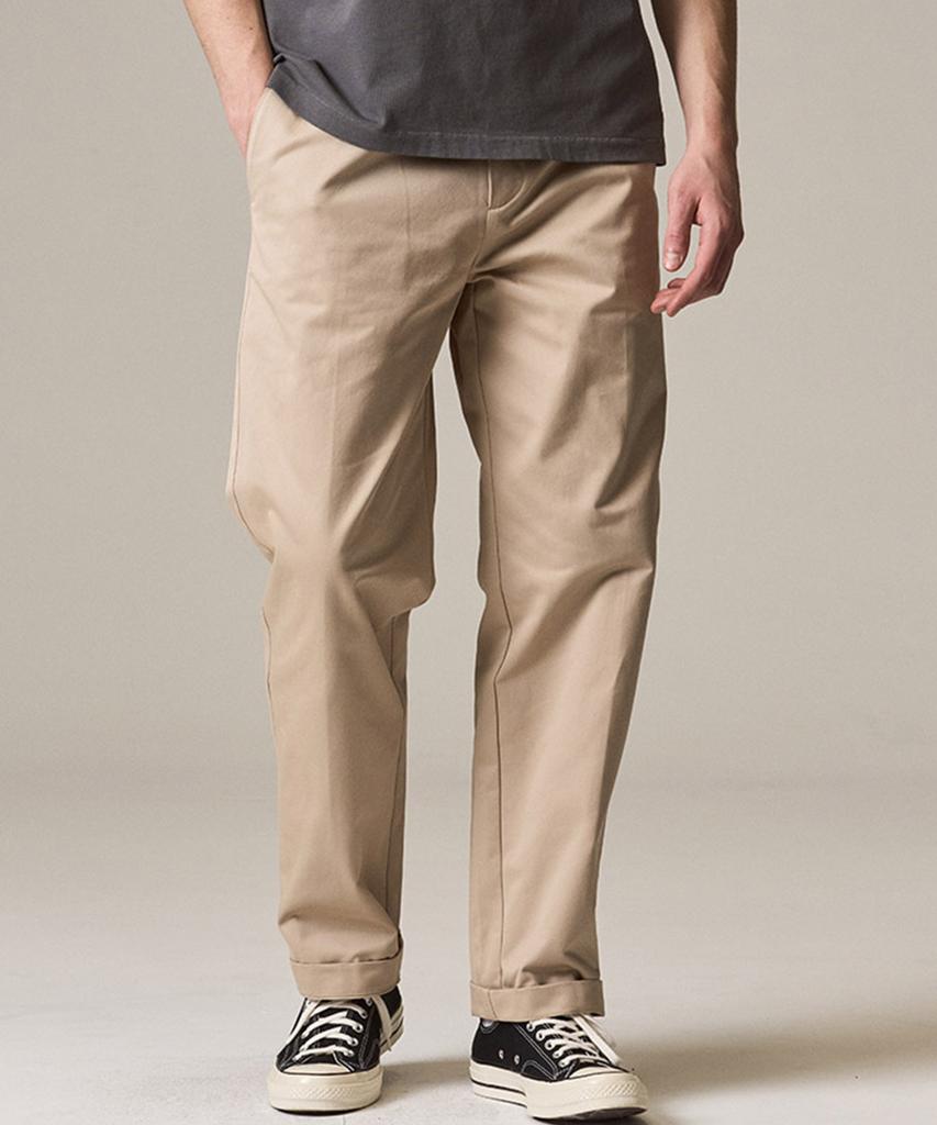 Laijeuaenbillou [Authentic] Authentic Supima 302 Loose Tapered Chino Pants Khaki
