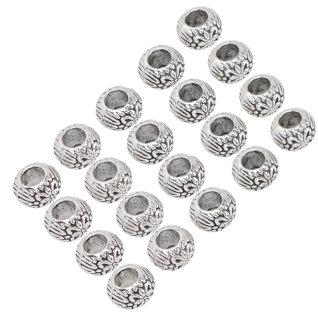 20pcs Stylish Beard Hair Beads Retro Hair Tube Beads DIY Jewelry Bracelet Beads for Women Men