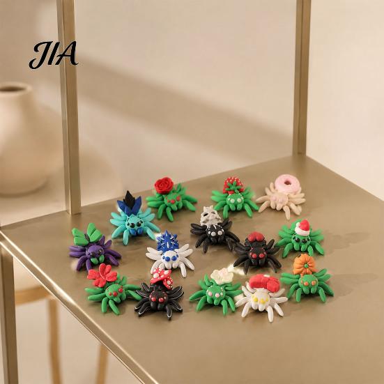 Modern Interior Sculptures 3D Printed Spider Figurine, Articulated Fidget Toy, Movable Joints Small Figurine for Balcony Animal Creative Desktop