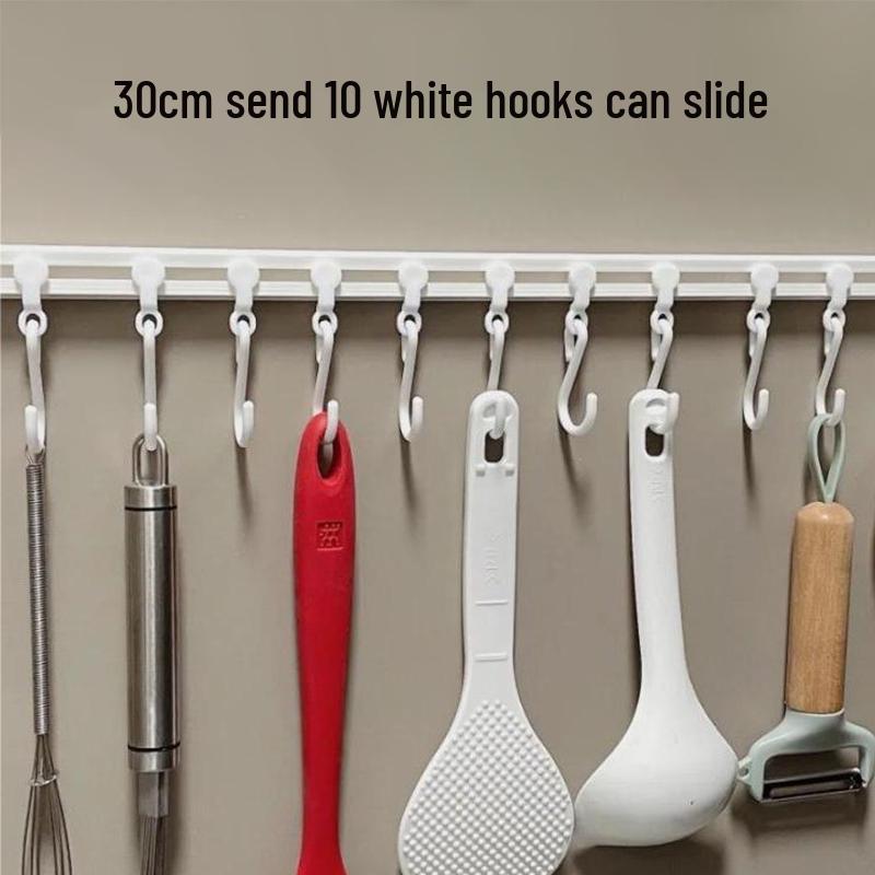 Drill-Free Kitchen Hook Track Sliding Rack System for Cabinets 599₽
