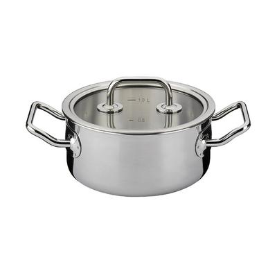 SPRING BRIGADE BASIC Plaque de cuisson 16 cm 1,4 litre avec couvercle en verre INDUCTION