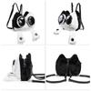 Cute Cat Ear Plush Ita Backpack Double Clear Pockets Anime Doll Display Bag for Girls Teens Soft Velvet Surface Large Capacity