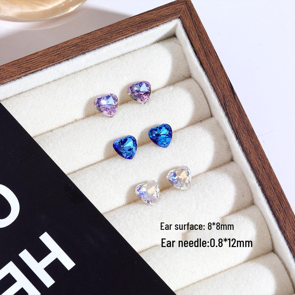 Heart-Shaped Zirconia Stud Earrings: Colorful, Luxurious Design for Women Gold Plated, Long-lasting Color