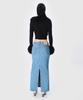 MARINE SERRE (W) Moon Laser Denim Long Skirt Light Blue