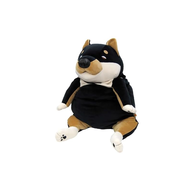 Shinada Global Mochi Series Mochi Dog Black Shiba Inu (XL) 35x35x50cm Plush Dog Animal MOIN-0880B