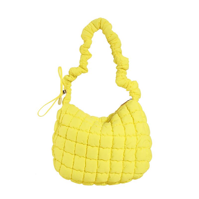 

Trendy simple handbag women s 2025 autumn new fashion simple tote bag large capacity personalized armpit bag жёлтый